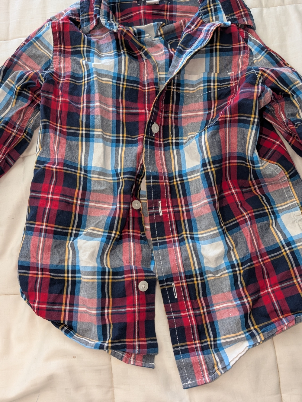 Place Red, Blue & White Plaid Button-Up Shirt for Kids - 5/6